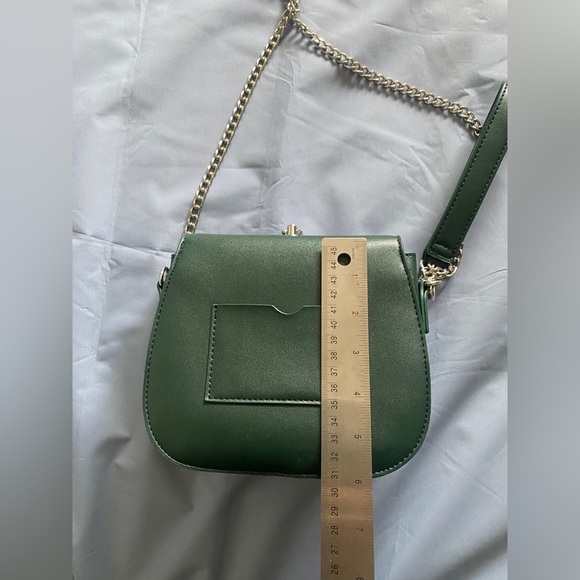 Miniso Japan Forest Green Mini Purse Bag with Silver Hardware and Magnetic Clasp - Picture 3 of 6